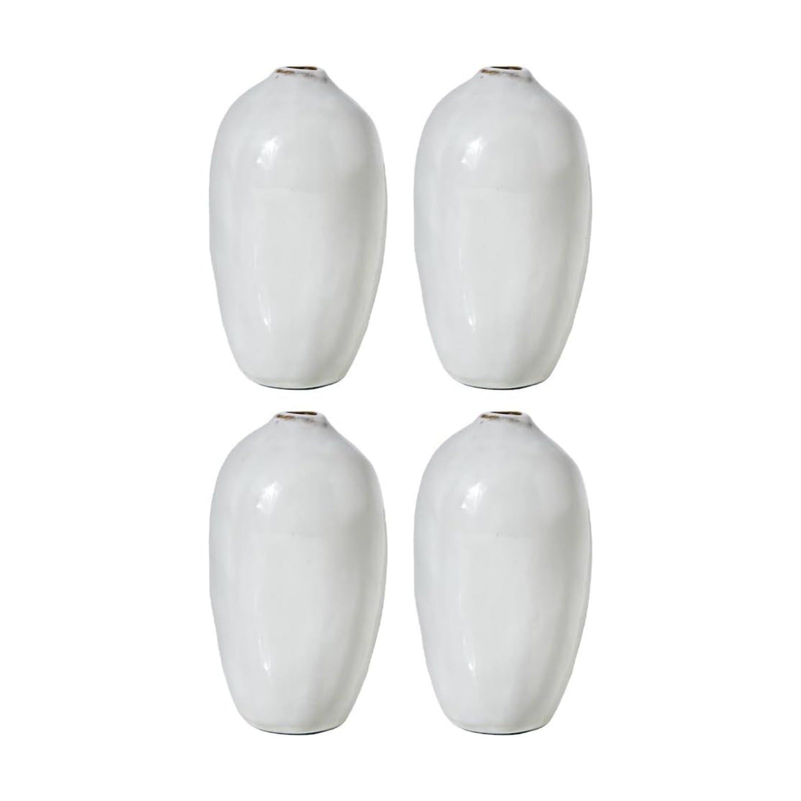 Free-Form Glazed Ceramic Bud Vase / 5.5" Glazed Bud Vase / Set of 4