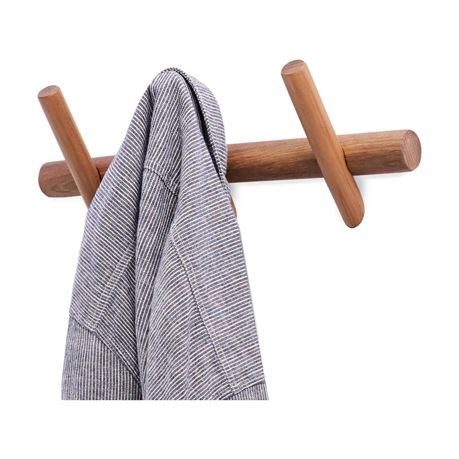 Wood Coat Hooks Wall Mounted Hat Rack Tower Hanger Wall Hooks Decorative / Black Walnut 3 Hooks