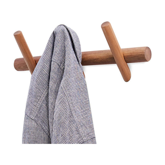 Wood Coat Hooks Wall Mounted Hat Rack Tower Hanger Wall Hooks Decorative / Black Walnut 3 Hooks