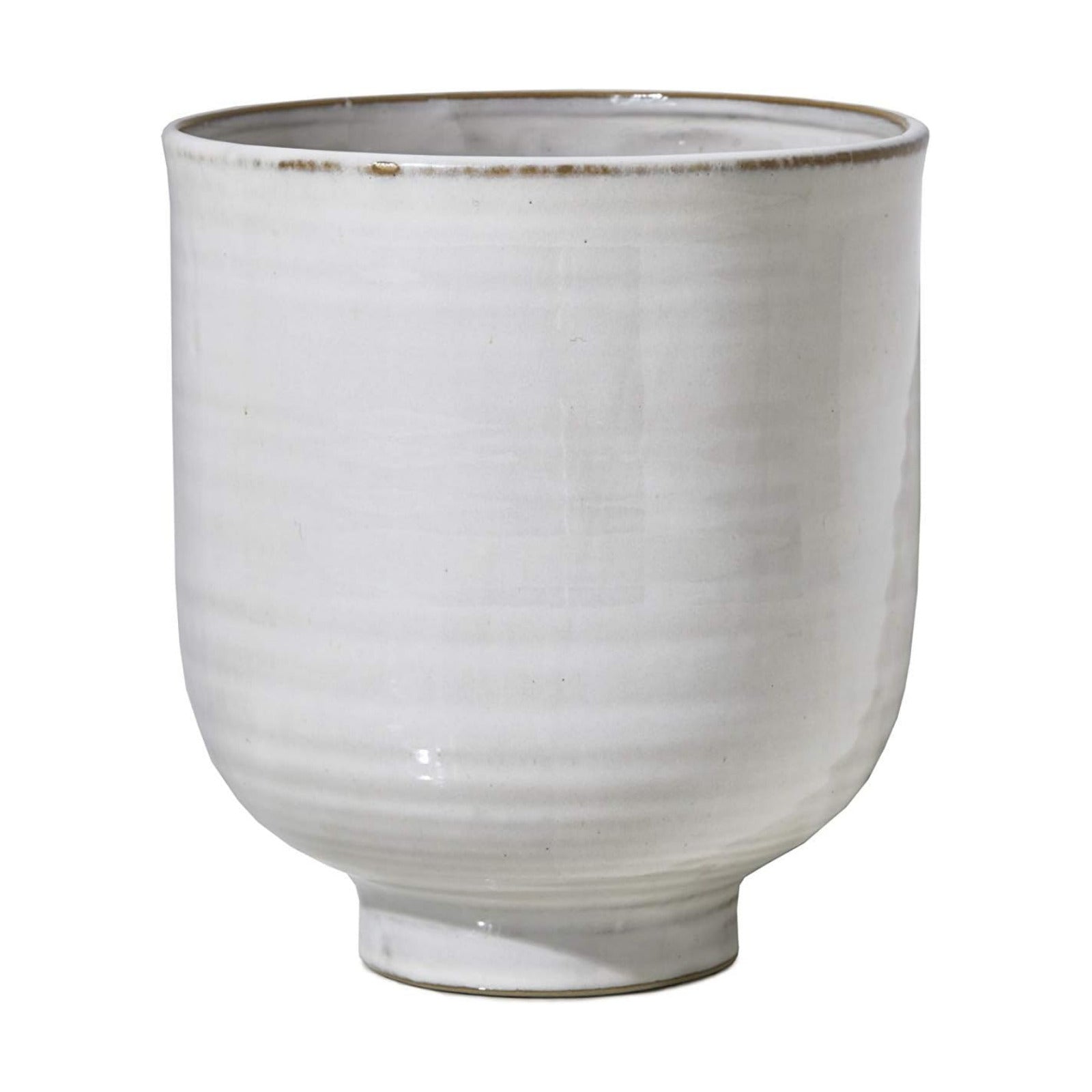 Large Glazed Ceramic Pedestal Bowl- Centerpiece for Vintage Weddings / 6.5" Pedestal Bowl, 1 Pc