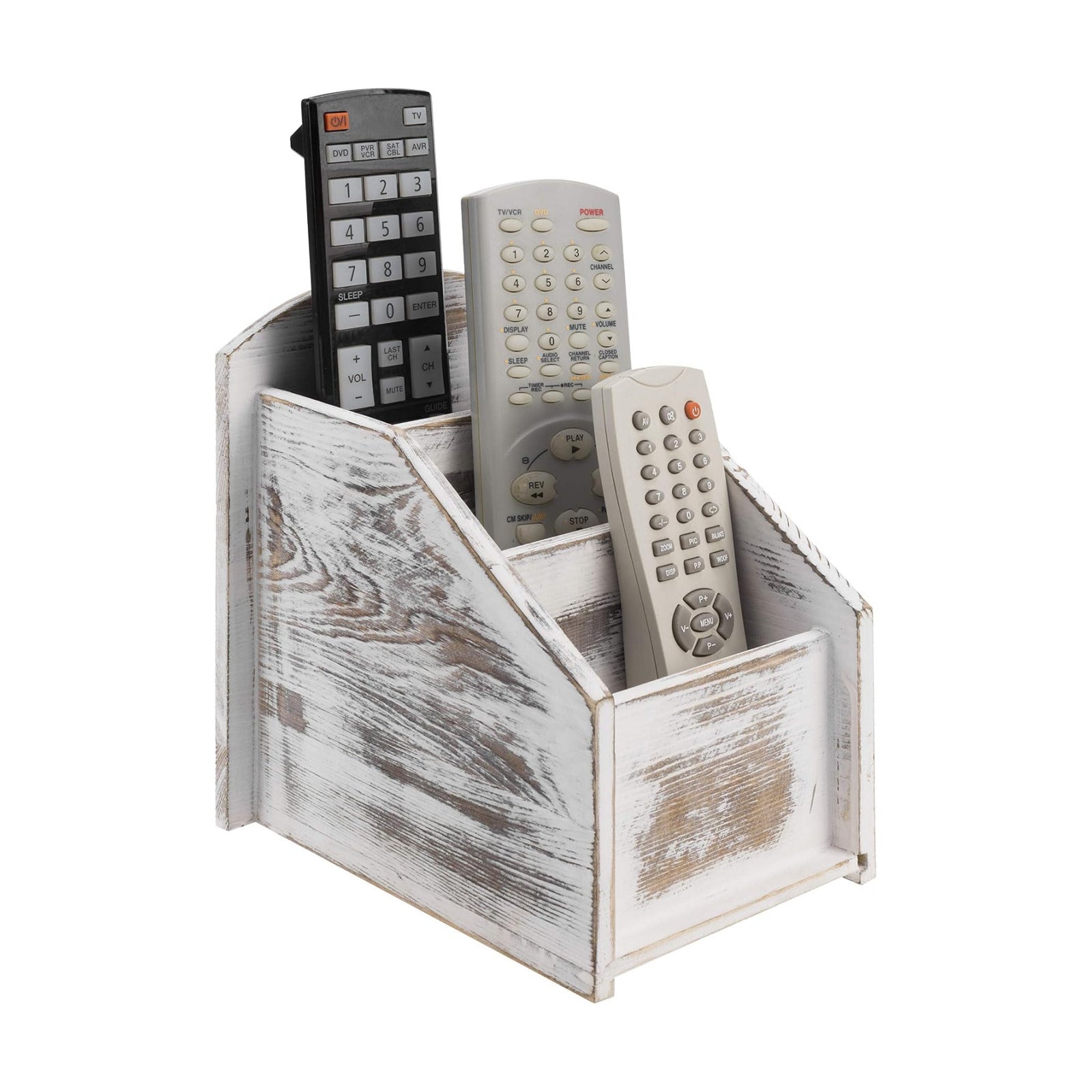 TV Remote Control Holder / Whitewashed