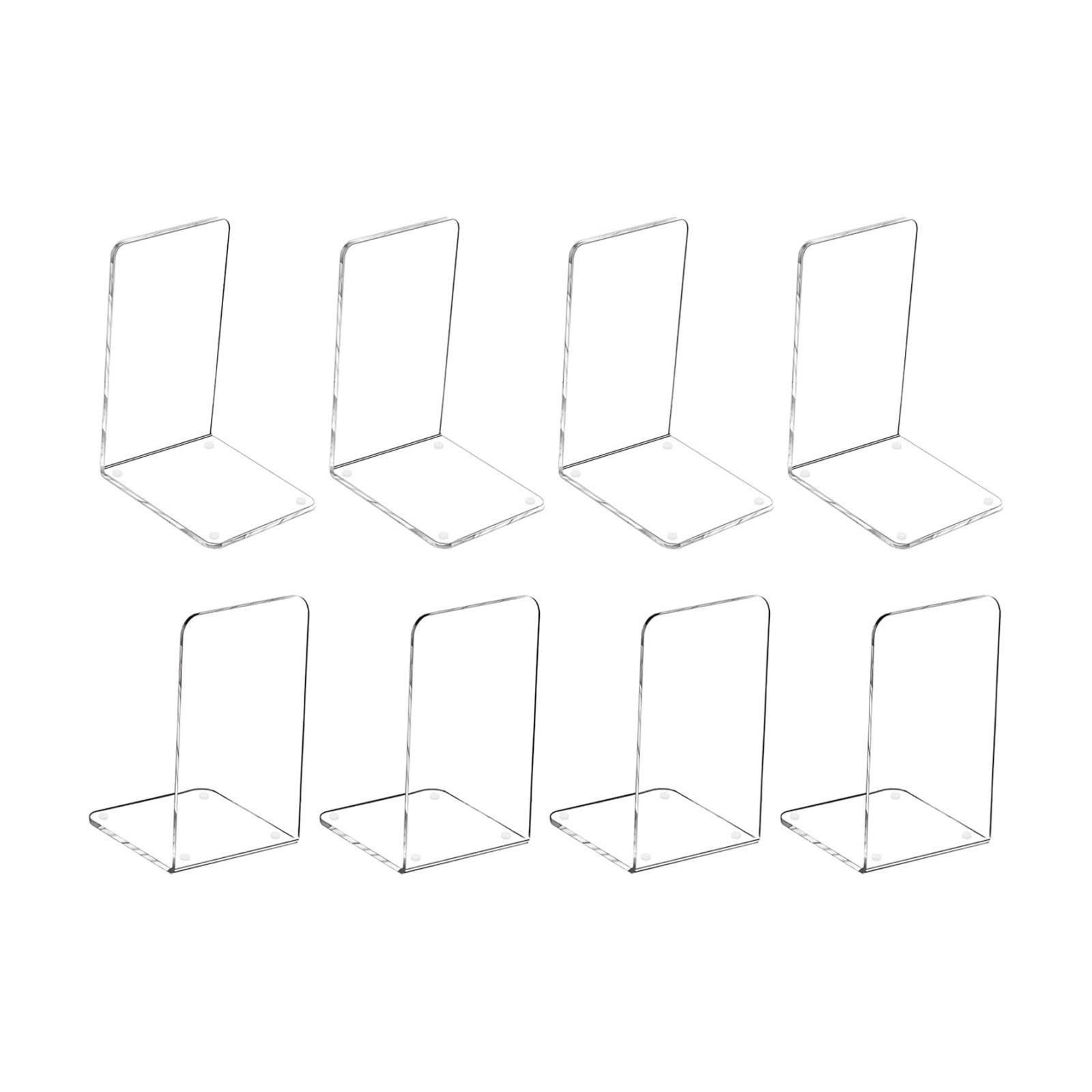 Plastic Acrylic Bookends / 7.08 x 4.72 / Th:3mm/0.12 / Clear / Set of 8