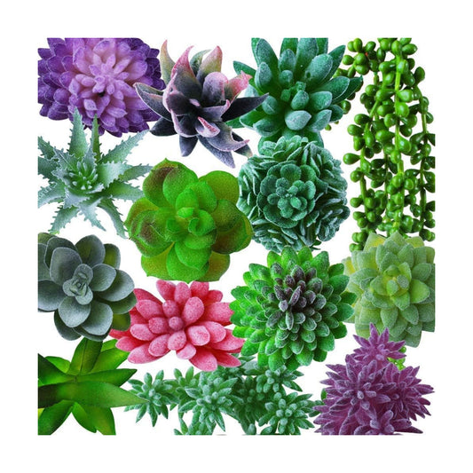 Fake Succulents Plants Artificial Succulents Assorted Faux Succulents in Bulk Artificial / Set of 14