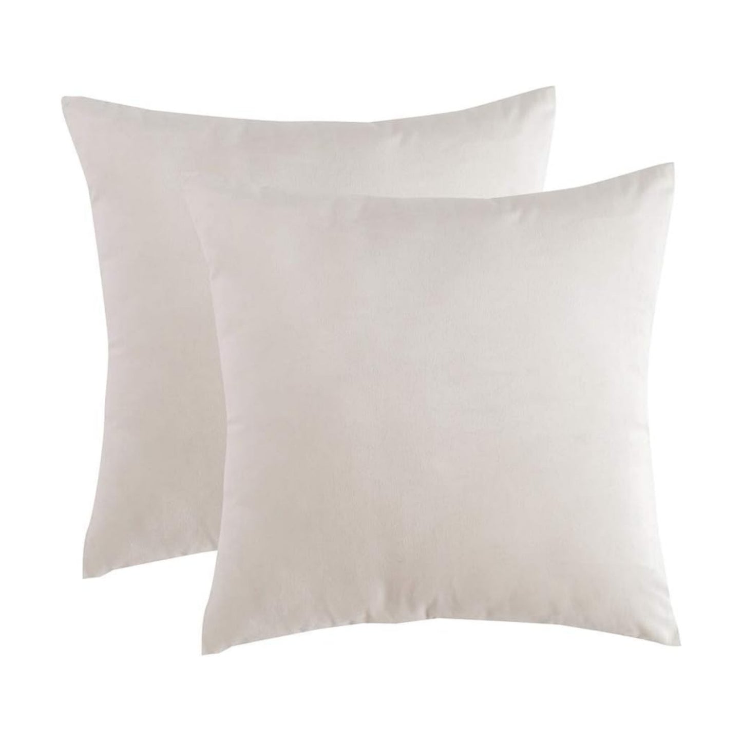 Velvet Decorative Throw Pillow Covers Cushion Cover Pillow Case / Cream / 18 x 18 / Set of 2