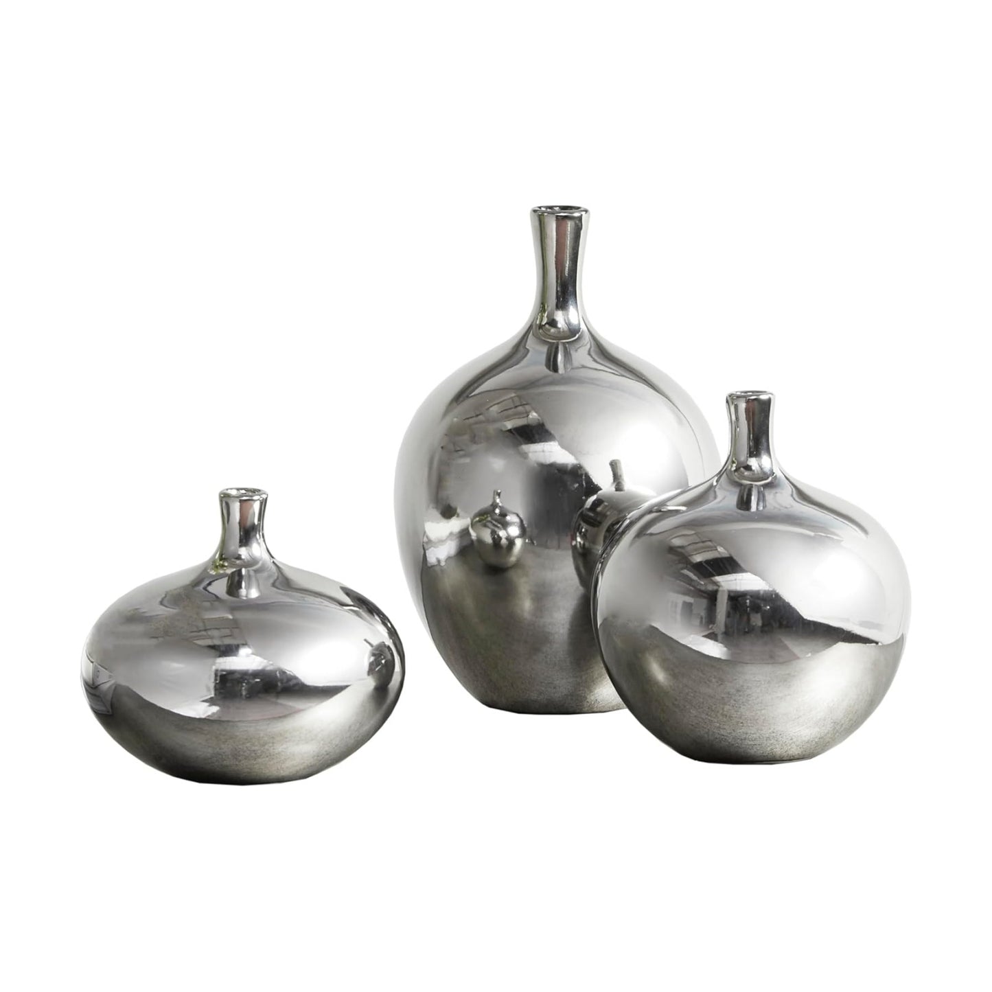 Signature Ansen Ceramic Handmade Vase Set Home Décor / Silver