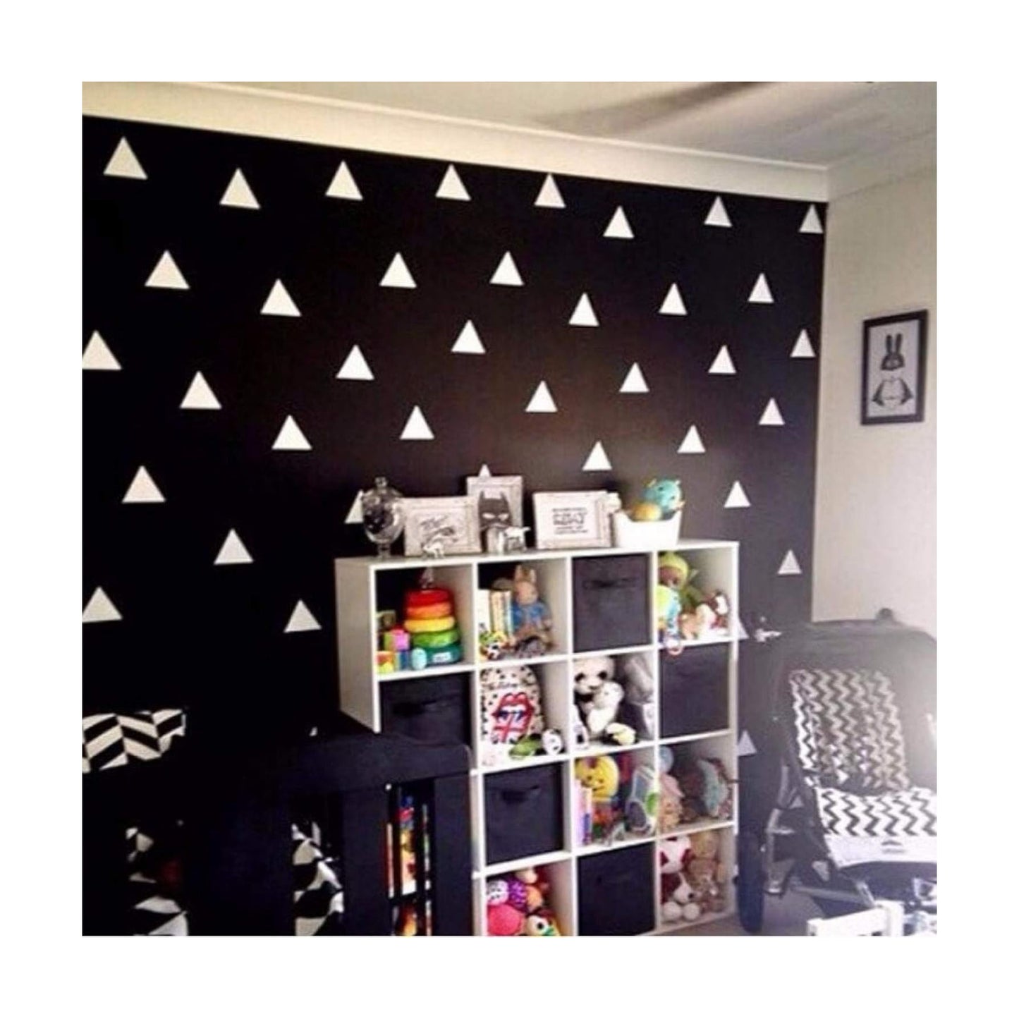 Removable Triangle Wall Decals / White / 2 Inch / Set of 128