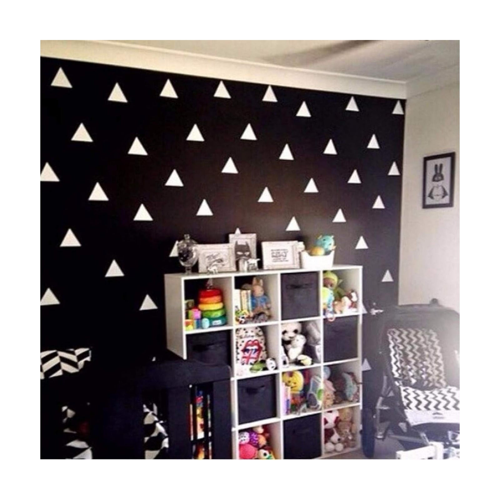 Removable Triangle Wall Decals / White / 2 Inch / Set of 128