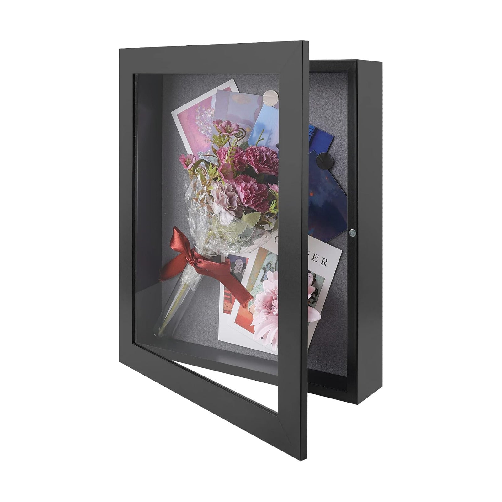 Frametory 11x14 Shadow Box Frame Display Case, 2-inch Depth (Black) | Strengthened Glass Cover, Display Box for Wall