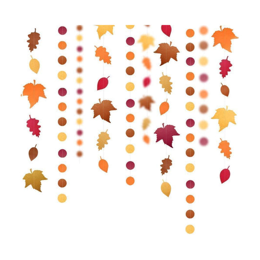 Cheerland Fall Leaf Garlands Thanksgiving Party Decorations Maple Banner Backdrop Hanging Decor Streamer for Woody Birthday Classroom Picnic Wedding Baby Shower Autumn Harvest Woodland Party Supplies