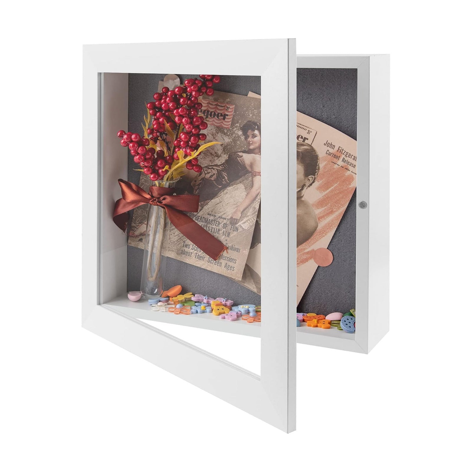 Frametory 11x11 Shadow Box Frame Display Case, 2-inch Depth (White) | Strengthened Glass Cover, Display Box for Wall