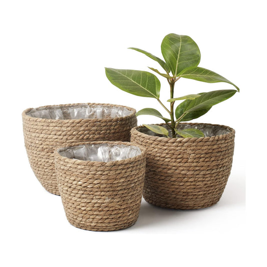 La Jolíe Muse Seagrass Planter Basket Indoor / Brown / 10.2"+8.7"+6.7 / Set of 3
