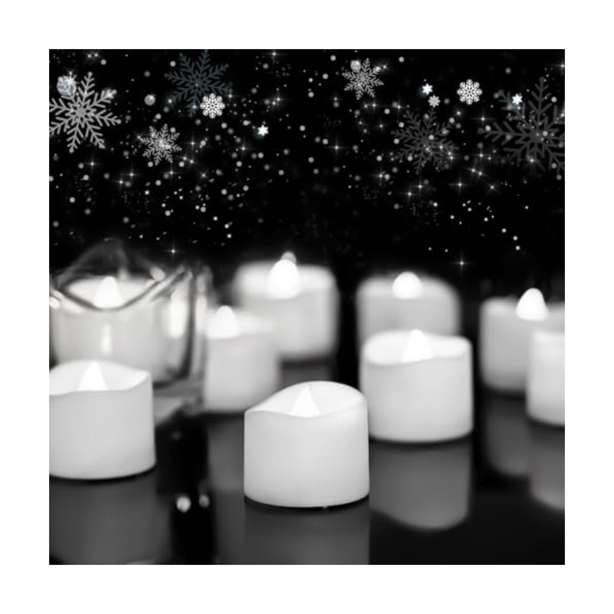 Homemory 24-Pack Flameless Tea Lights Candles Battery Operated, 200+ Hours