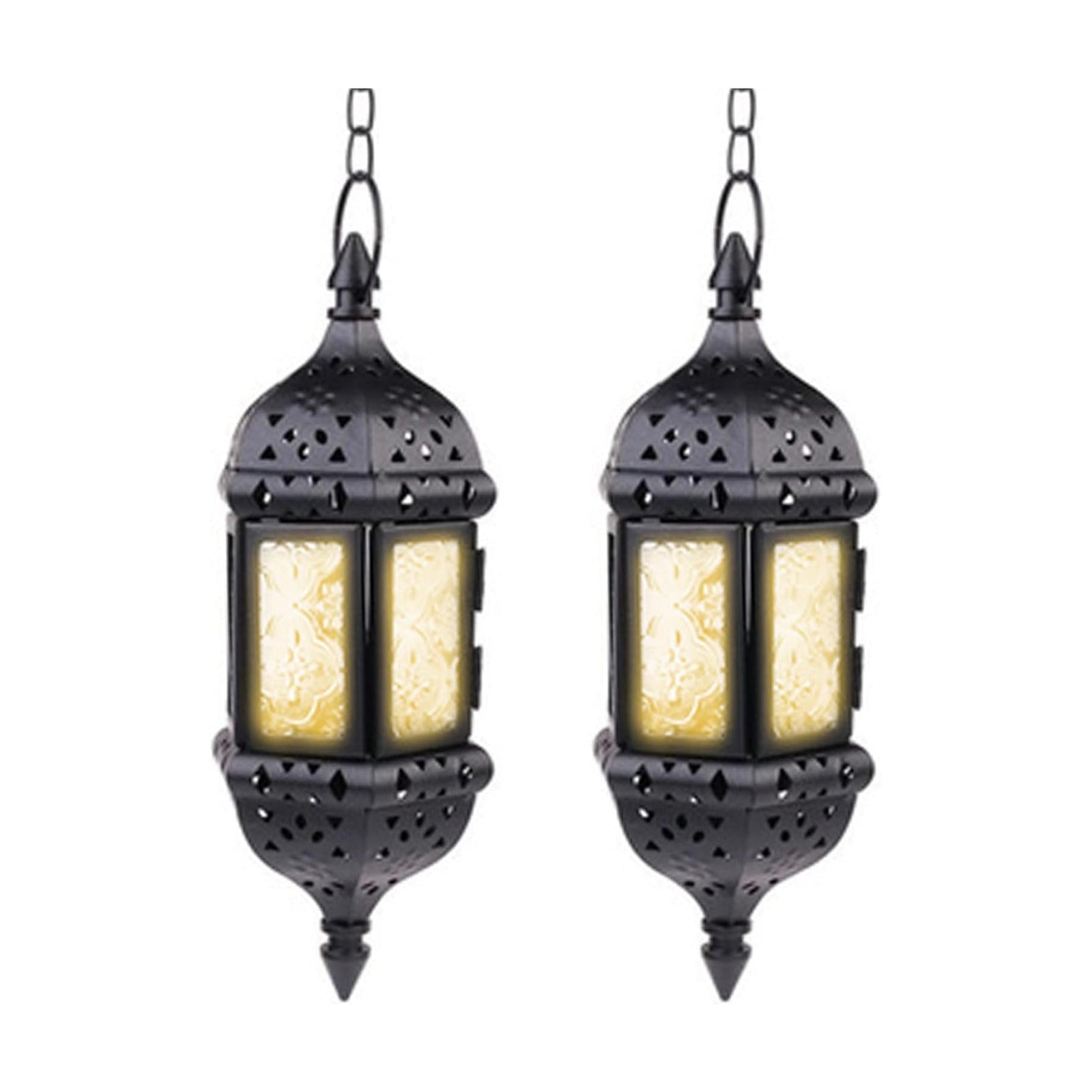 2 Pcs Hanging Candle Lantern Moroccan Chandelier Retro Candle Holder Moroccan Vintage Metal Hollow Wedding Hanging