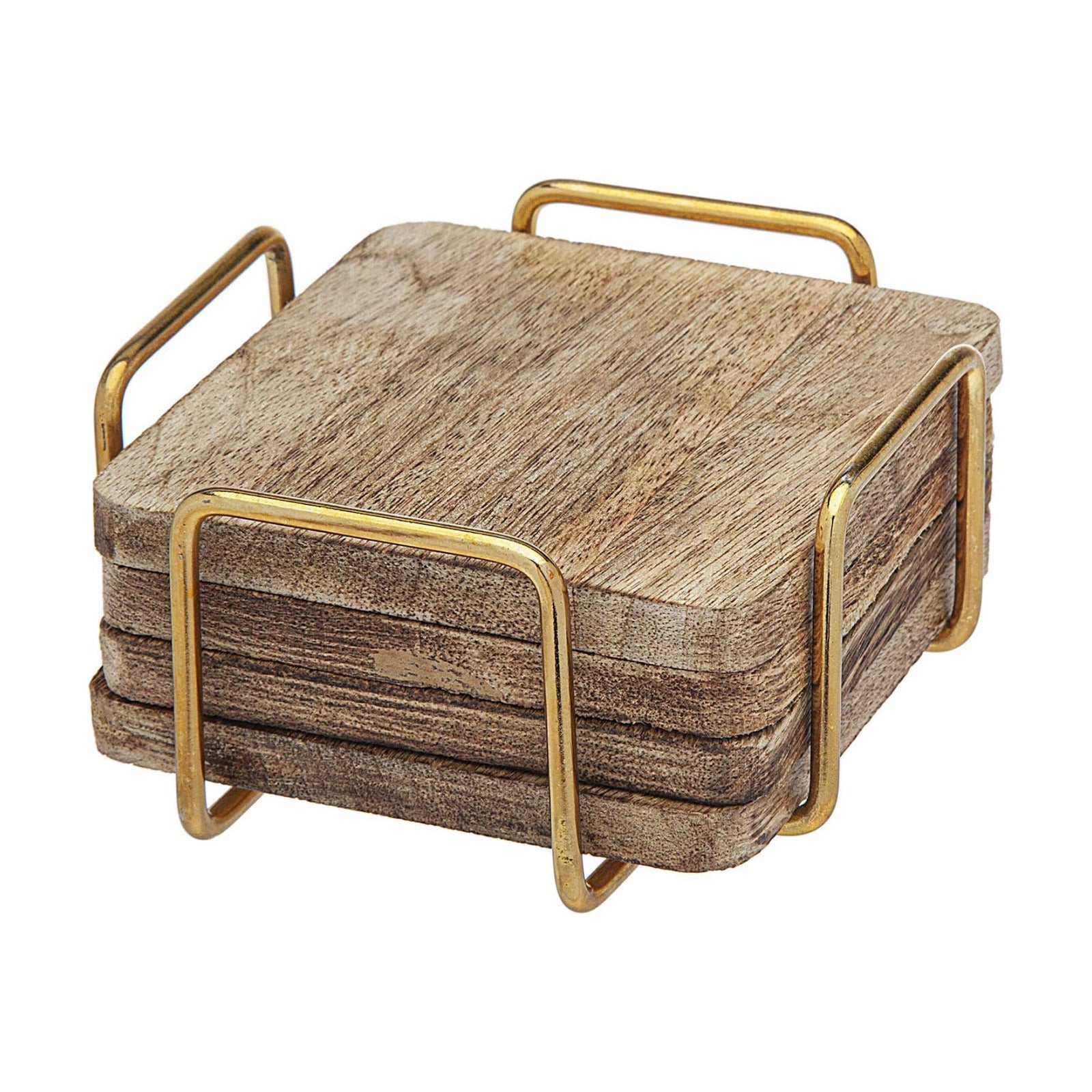 Holder / Wooden Drink Coasters / Set of 4