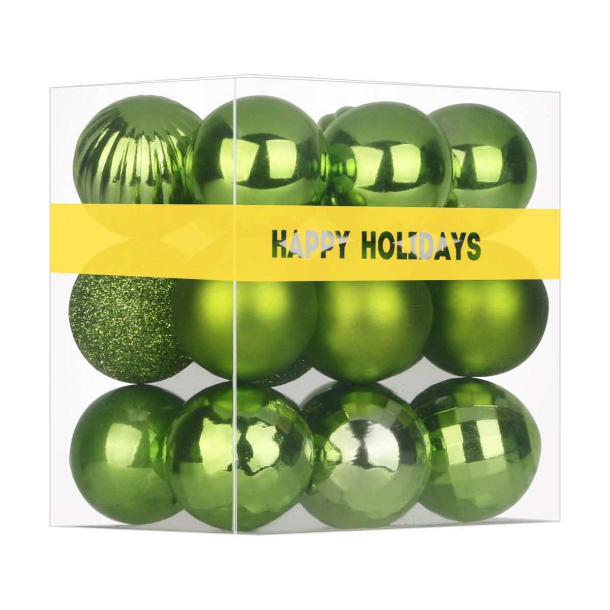 Lime Green 2.5" Christmas Balls Christmas Tree Decoration Ornaments Shatterproof Hanging Balls for Birthday St. Patrick's Day Easter Mardi Gras Holiday Wedding Decorations Set of 18pcs