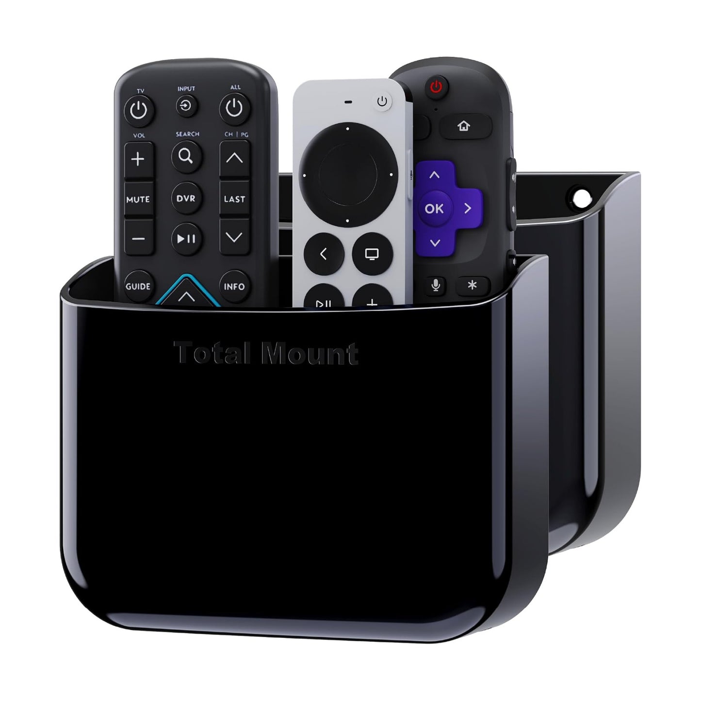 Hole-Free Remote Holders / Black / Set of 2
