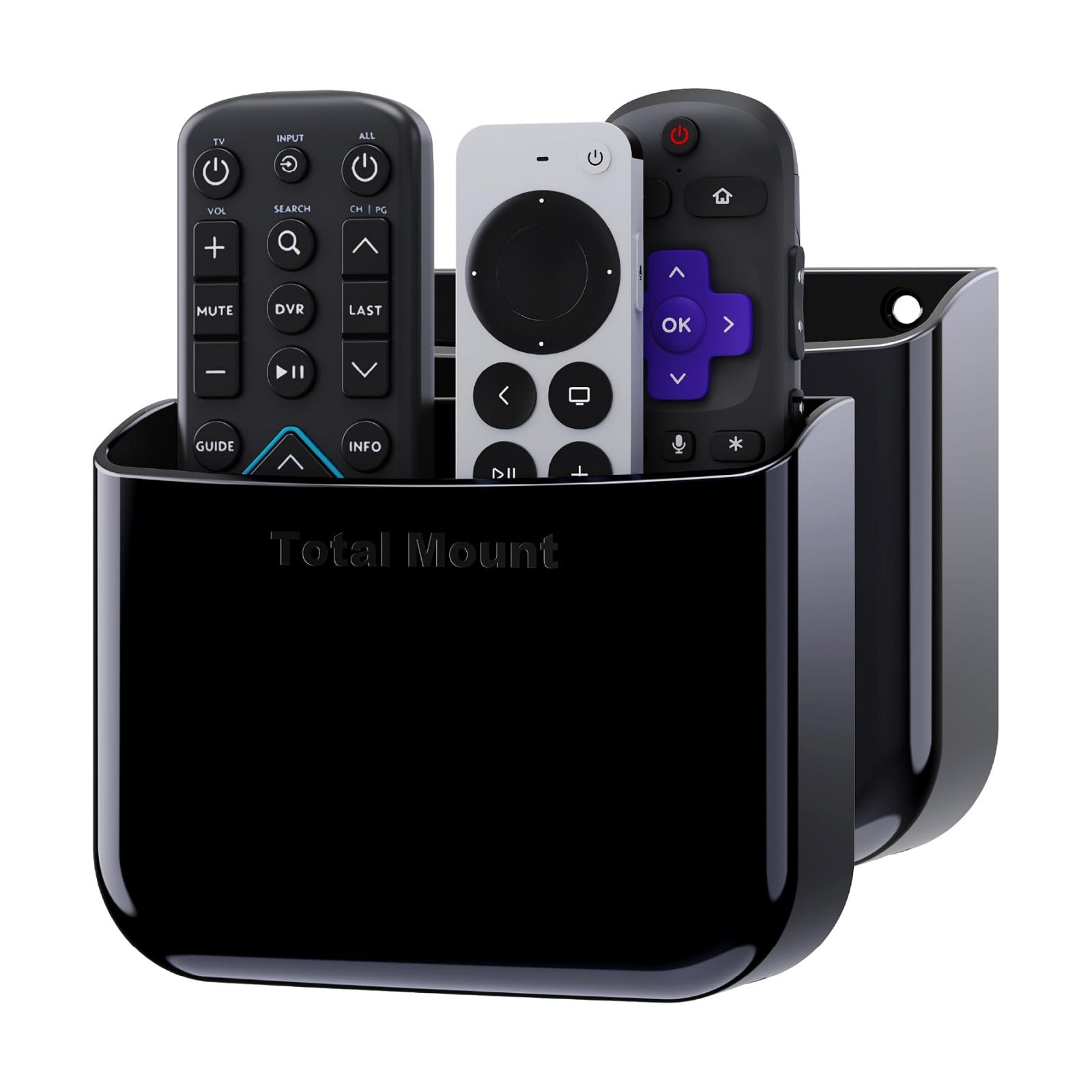 Hole-Free Remote Holders / Black / Set of 2