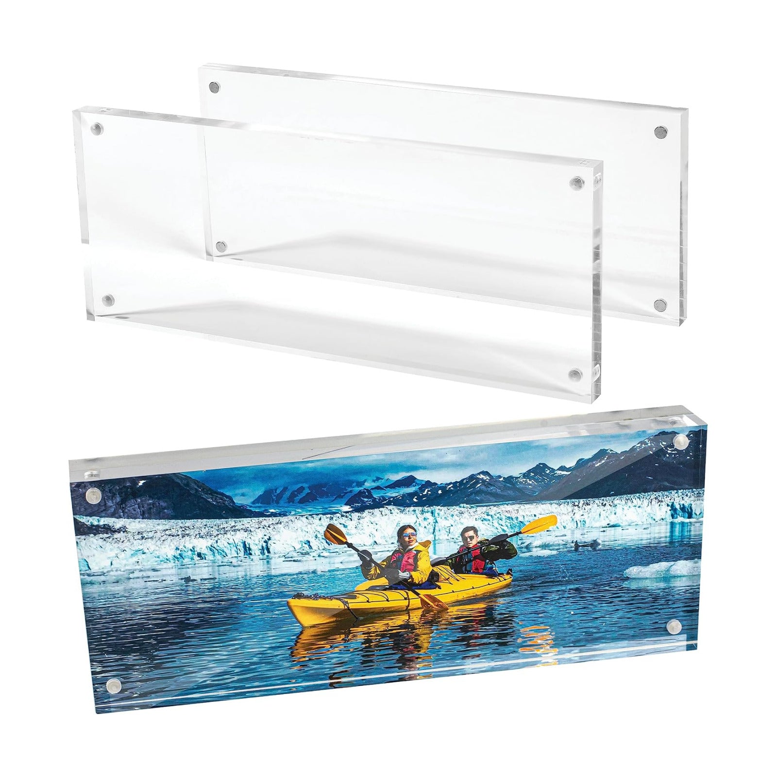 Mammoth DuraClear 4x10 Acrylic Frame - Frameless Panoramic Photo & License Display - Sleek, Modern Design for Elegant