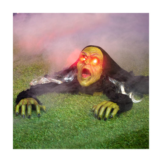 JOYIN Halloween Decoration Outdoor Zombie Groundbreaker, Halloween Outside Zombie Decor with Sound and Flashing Eyes, Scary Groundbreaker for Yard Lawn Graveyard Decorations, Haunted House Prop