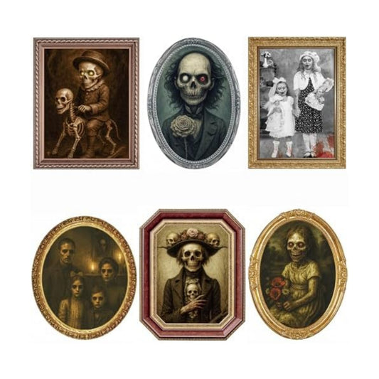 Halloween Decorations Indoor Scary, 3D Changing Face Moving Portraits 6Pack