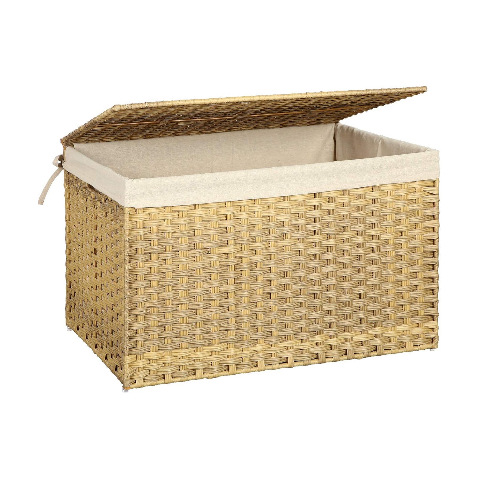 Metal Frame / Woven Blanket Storage Bin / 160 L / Natural