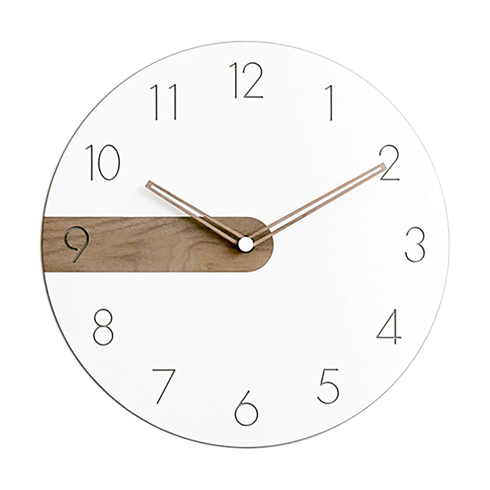 Stephanie Imports Modern Minimalist Exposed Wood Silent Wall Clock (Numerical)