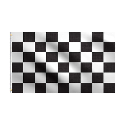DMSE Checkered Racing and White Squares Race Finished Flag Ft Foot / 4'x6' Ft Foot / Black / 4 x 6