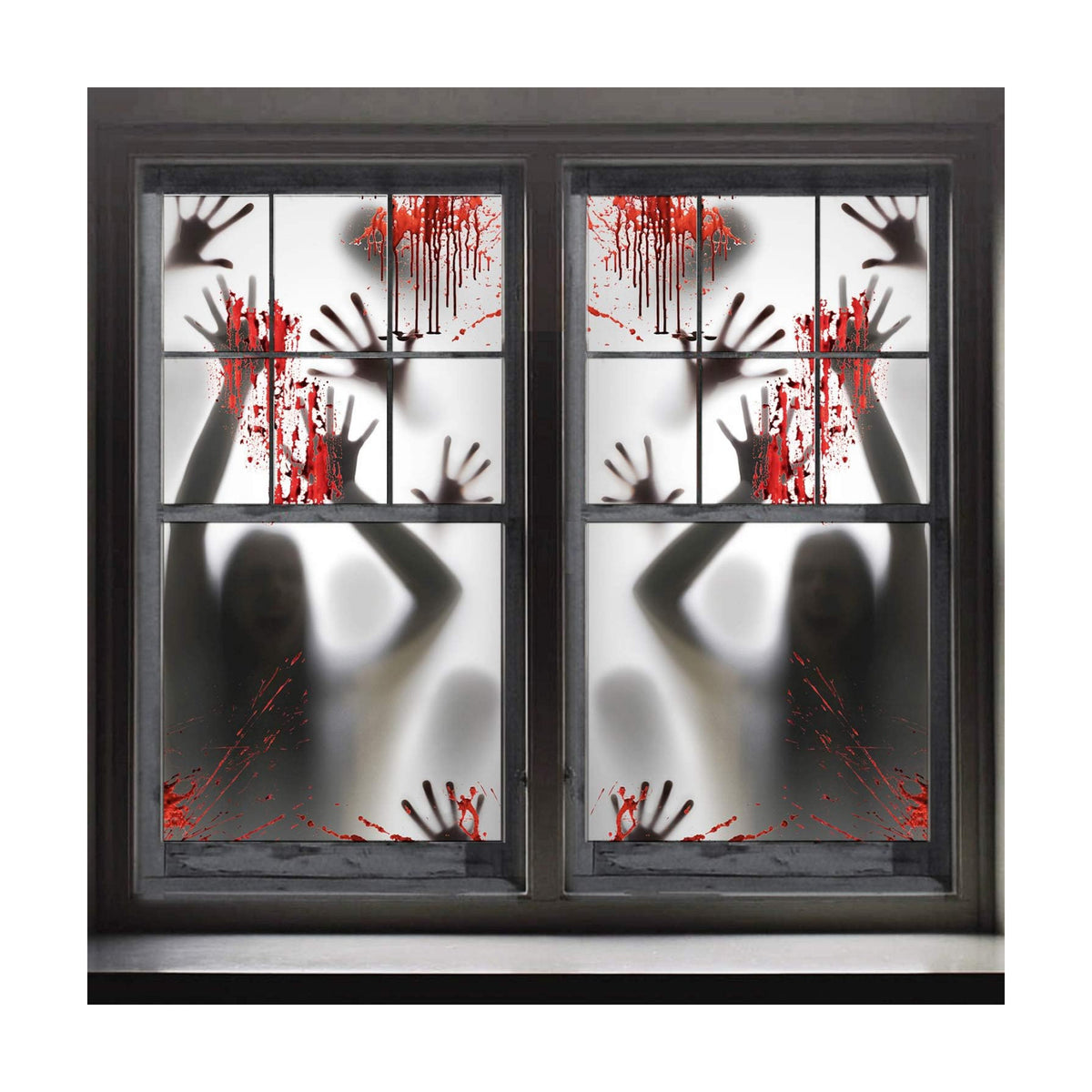 2PCS Halloween Haunted House Decoration Window Door Cover