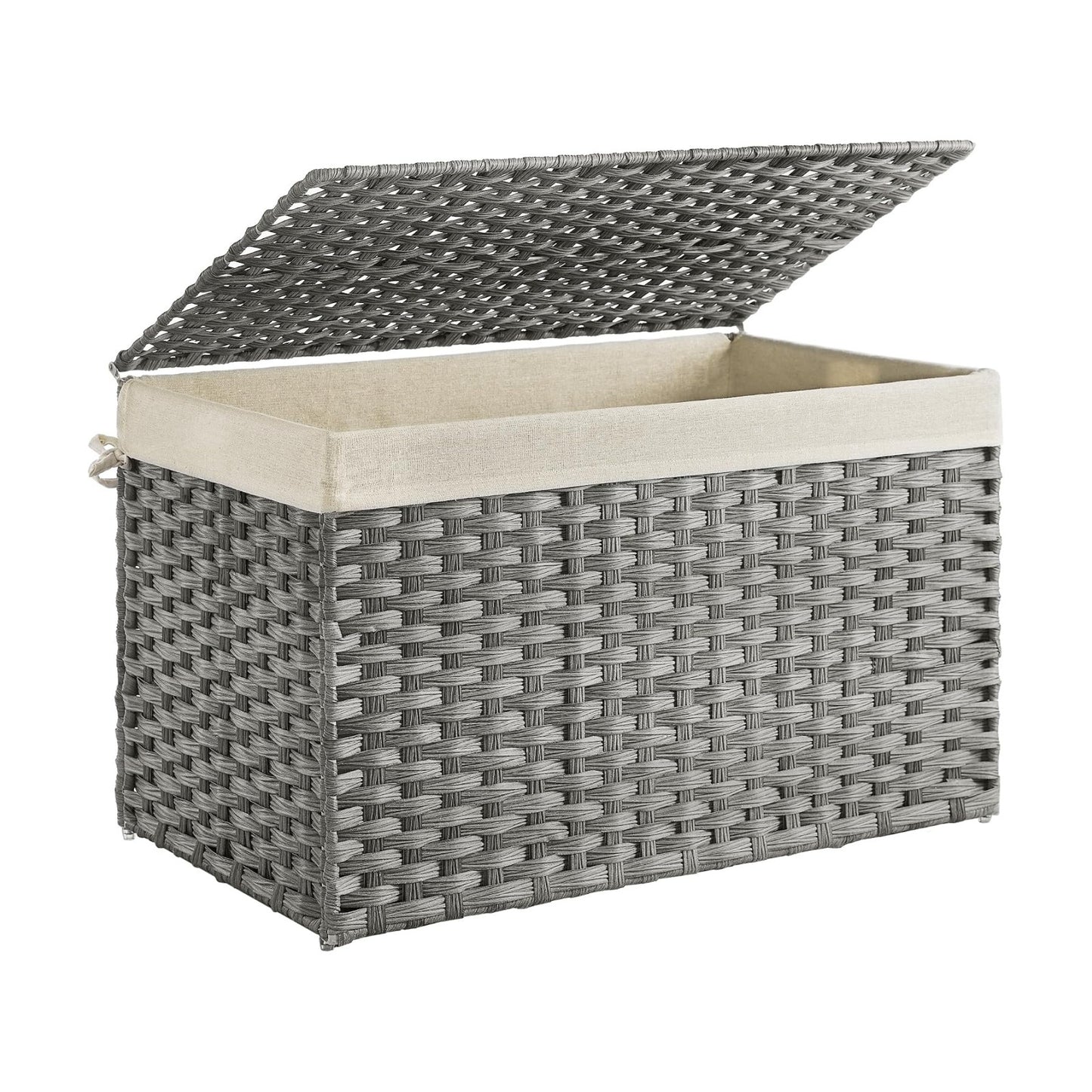 Metal Frame / Woven Blanket Storage Bin / 160 L / Gray