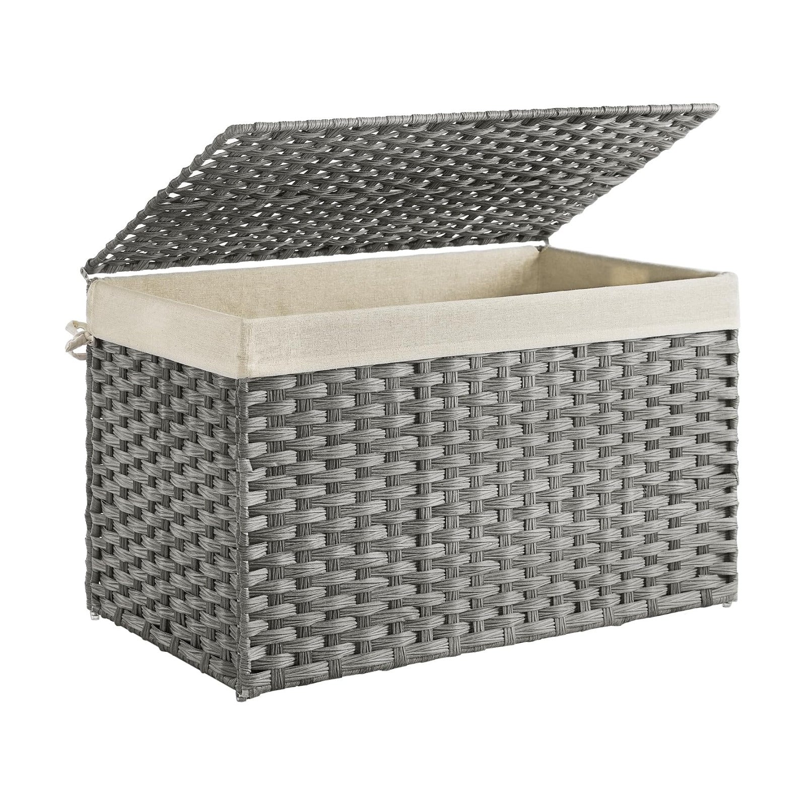 Metal Frame / Woven Blanket Storage Bin / 160 L / Gray