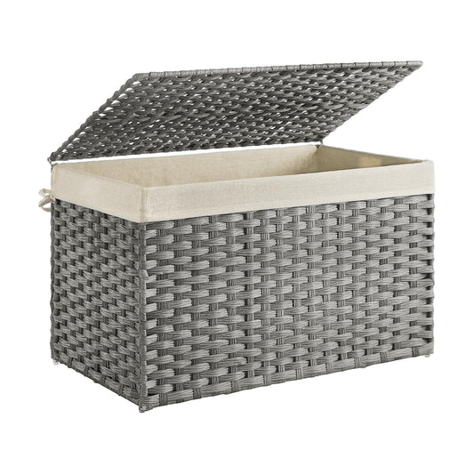 Metal Frame / Woven Blanket Storage Bin / 160 L / Gray