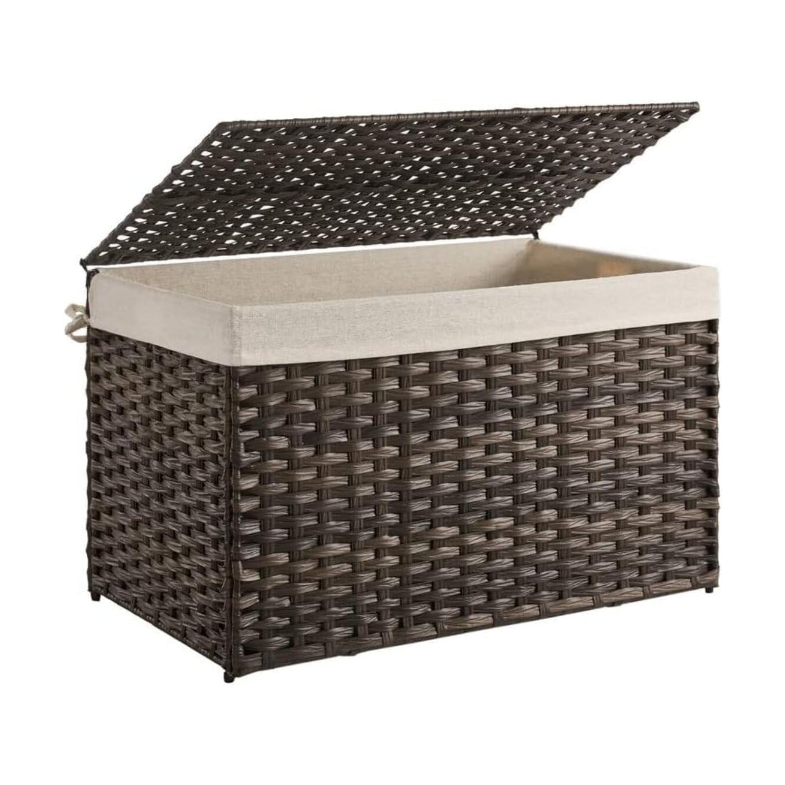 Metal Frame / Woven Blanket Storage Bin / 160 L / Brown
