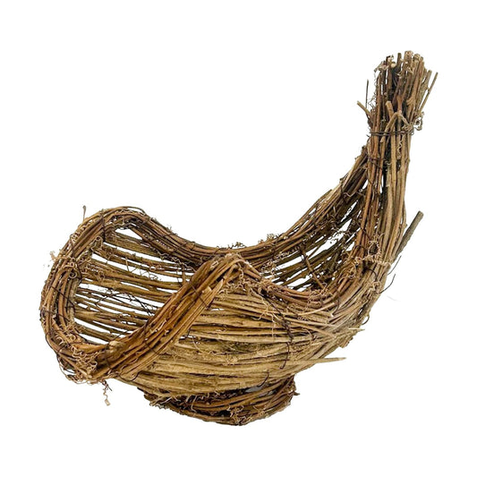 Napco Imports Natural Look Tawny Brown Cornucopia 12 x 11.5 Wood and Twig Decorative Figurine