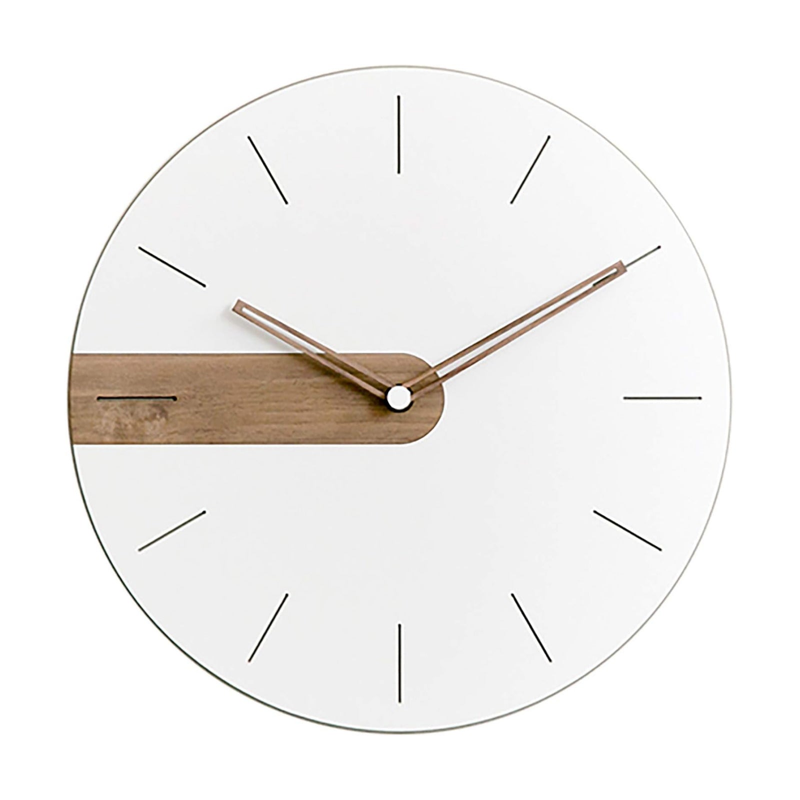 Stephanie Imports Modern Minimalist Exposed Wood Silent Wall Clock (Numberless)