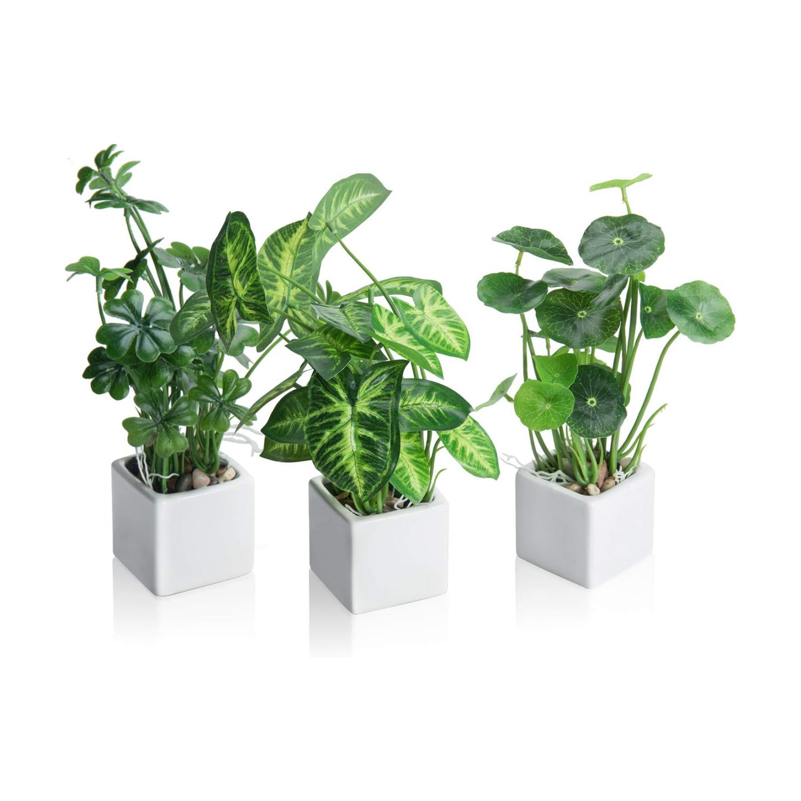Artificial Plants / Faux Potted Plants Indoor / White / Set of 3