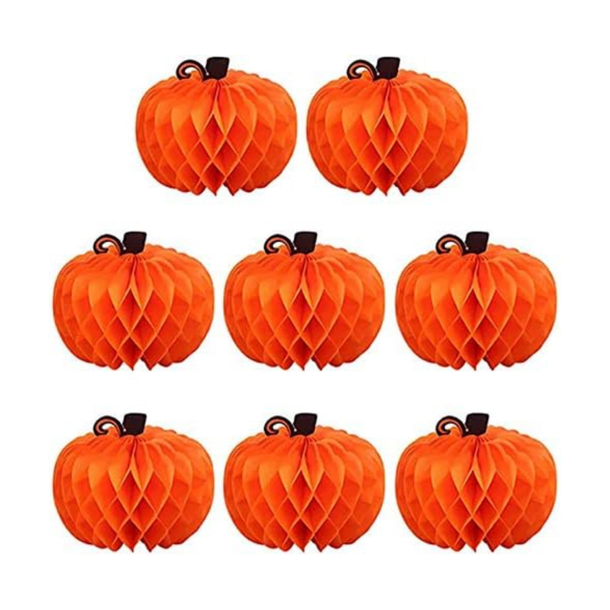 8PCS Halloween Honeycomb Paper Tissue Kalolary Paper Pumpkin for Decorating
