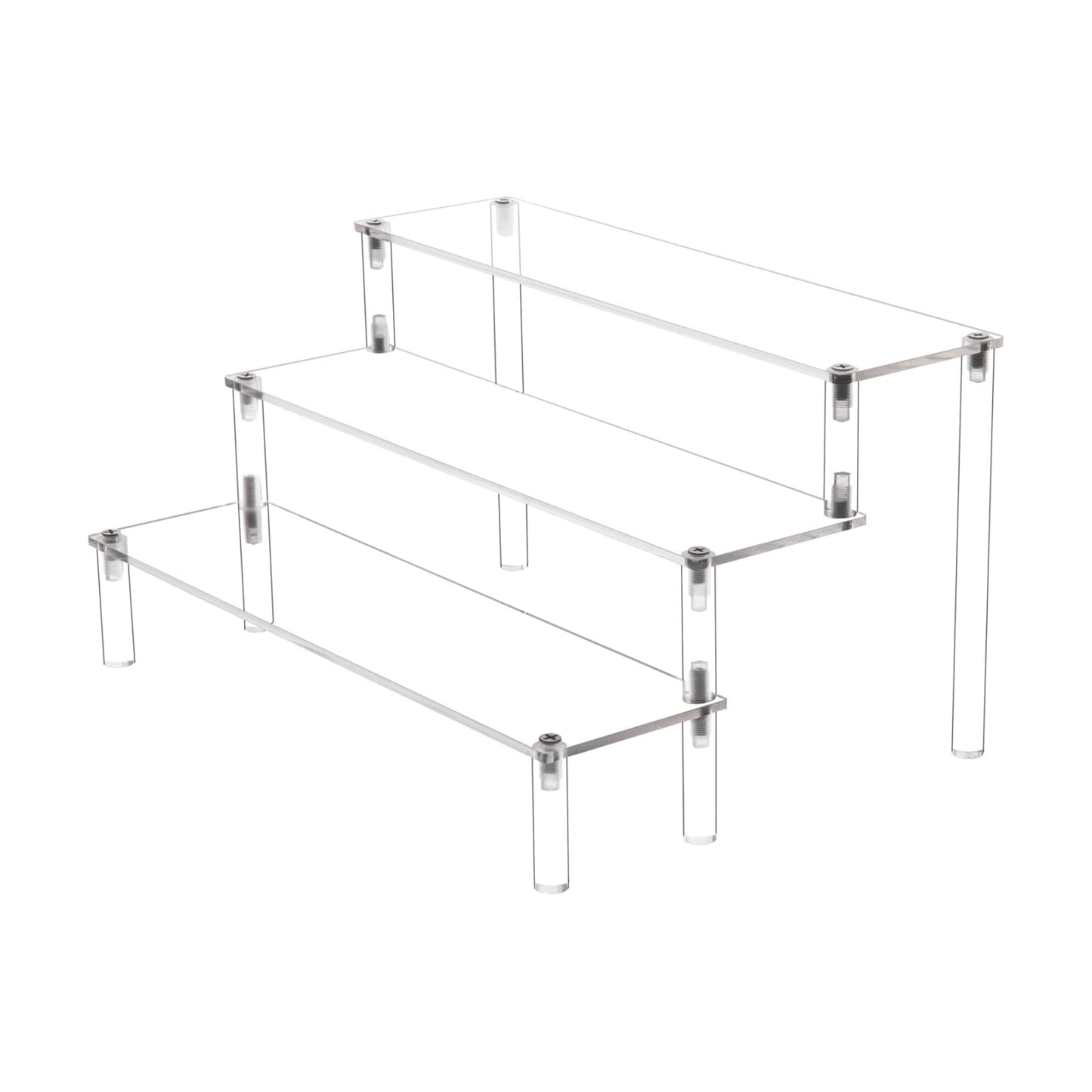 3 Steps Acrylic Display Riser Cupcake Stand Display for Decoration and Organizer / 3 Tier / Clear