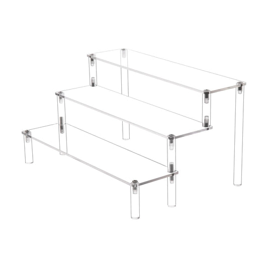 3 Steps Acrylic Display Riser Cupcake Stand Display for Decoration and Organizer / 3 Tier / Clear