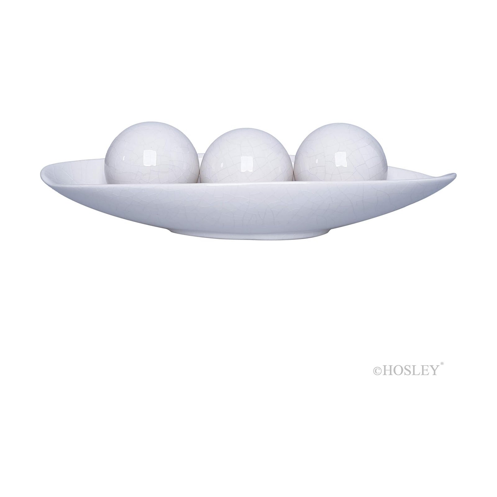 Decorative Bowl and Orb Set. GIFT / Crackle Ivory