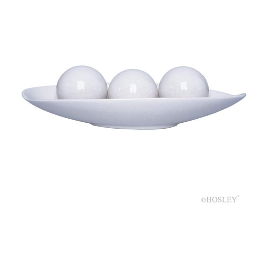 Decorative Bowl and Orb Set. GIFT / Crackle Ivory