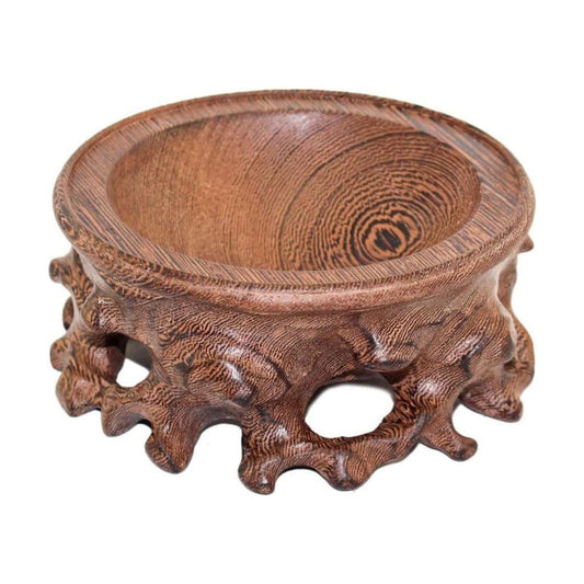 Oriental Asian Rosewood Crystal Decorative Ball Display Stand Pedestal Stands / B019 / Large