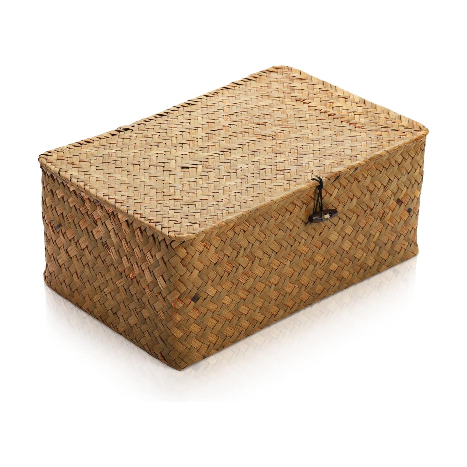 Handwoven Seagrass Rattan Storage Basket / 11.5'' x 7.5'' x 5 / Brown