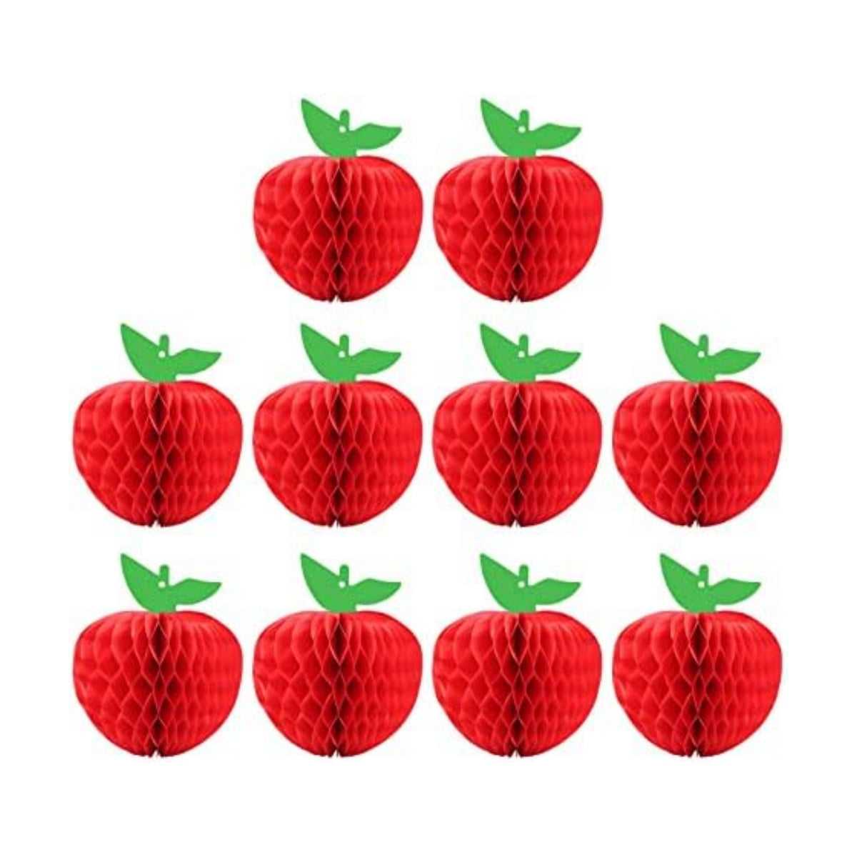 10 Packs Honeycomb Tissue Paper Apple Kalolary Back to School Hanging Apple