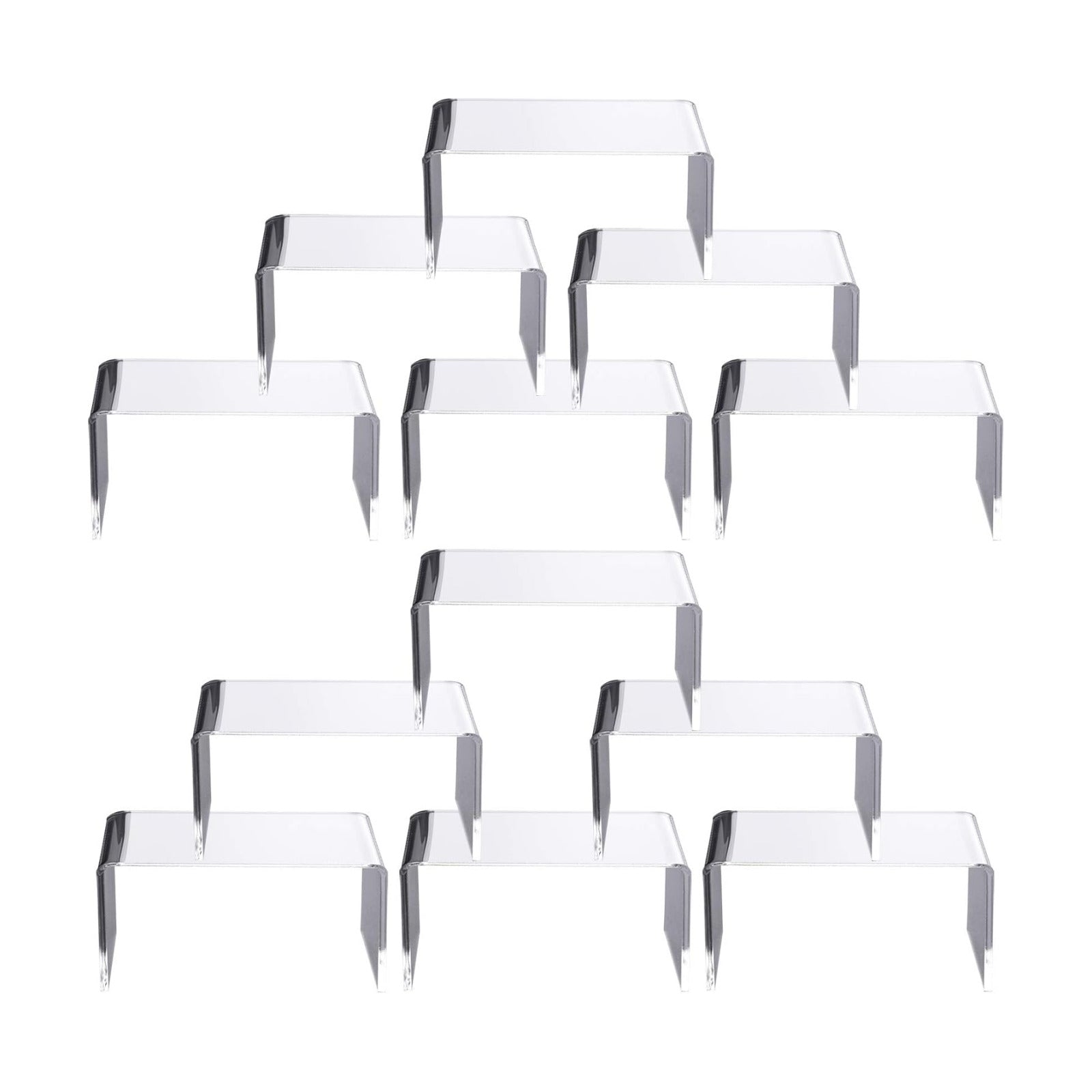 12 Packs Acrylic Display Risers Showcase for Jewelry / 12 PC / Clear