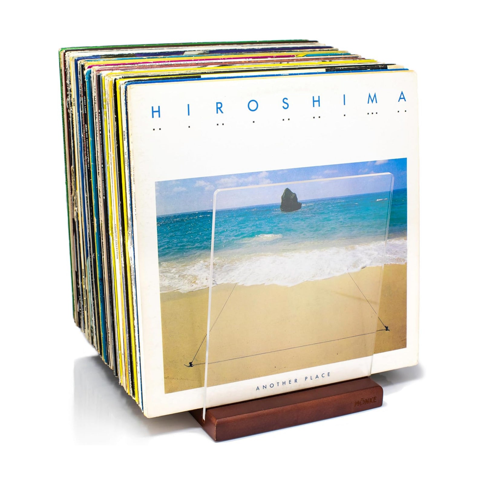 Premium Vinyl Record Storage - a Mid-Century Style Record Holder for Albums, 60-70 LP Capacity - Complements Any Record