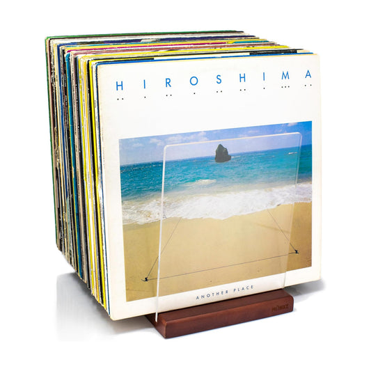 Premium Vinyl Record Storage - a Mid-Century Style Record Holder for Albums, 60-70 LP Capacity - Complements Any Record