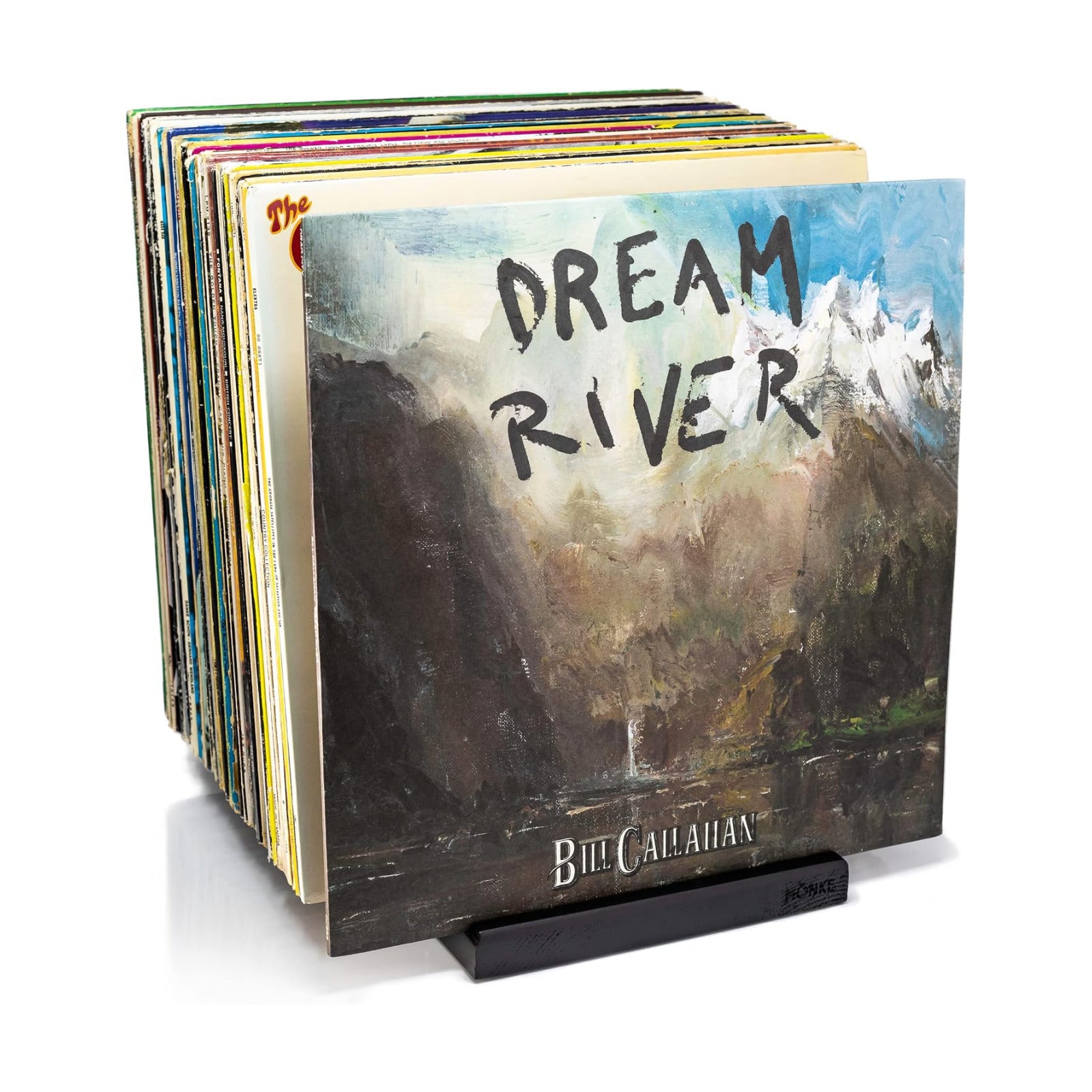 Premium Vinyl Record Holder - a Mid-Century Style Record Holder for Albums, 50-60 LP Capacity - with a Now-Playing
