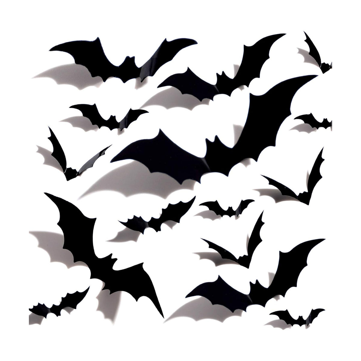 Halloween 3D Bats Decoration, 60PCS Plastic Bat Wall Stickers