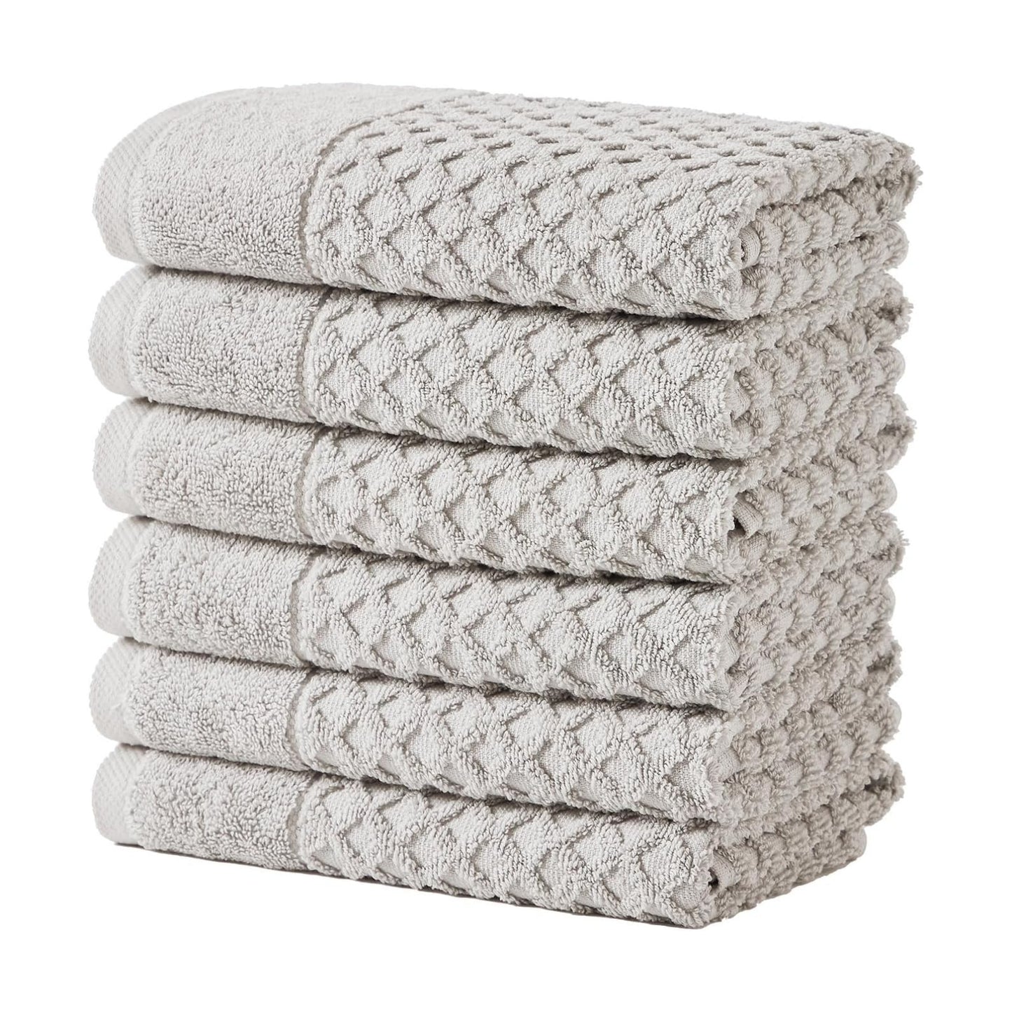 Great Bay Home Hand Towels - 100% Cotton 6 Pack 26x16 Hand Towel Set - Absorbent, Durable, Quick-Dry Towels for