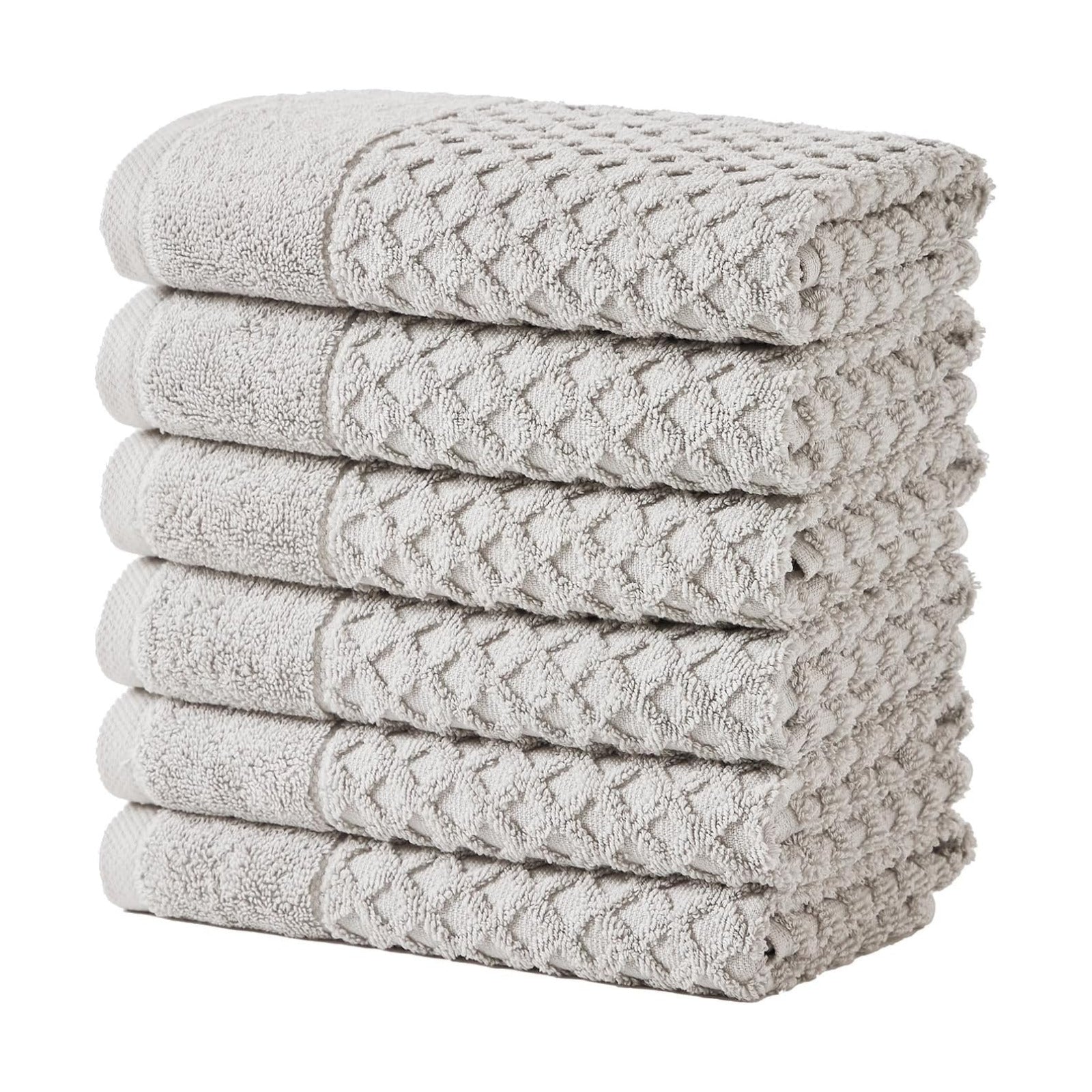 Great Bay Home Hand Towels - 100% Cotton 6 Pack 26x16 Hand Towel Set - Absorbent, Durable, Quick-Dry Towels for